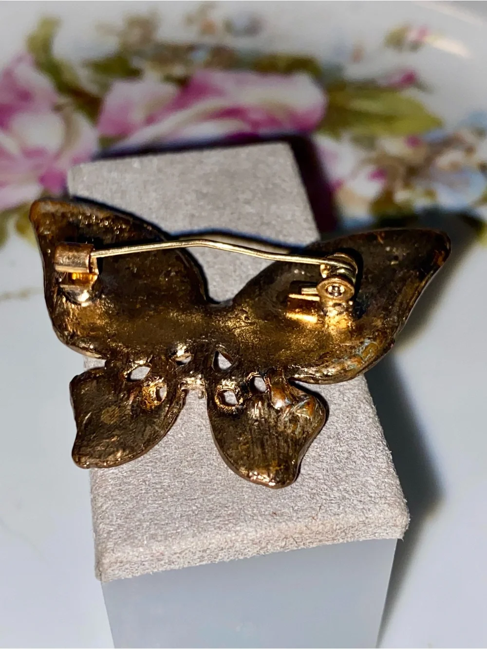 Gold Butterfly Crystal- Multicolor Brooch